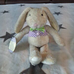 Hallmark Spring Bunny Rabbit Groom Plush Stuffed Animal Magnetic Nose Grip Hands